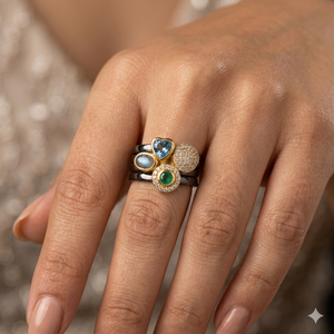 Wedding Wear 925 Sterling Silver Gold Plated Jewelry White Topaz Pink Tourmaline Gemstone Women Wear Classic Ring - Product Image 6