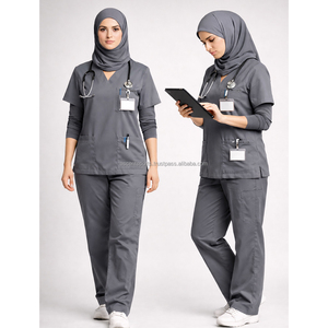 Conjunto de Uniforme Médico Unisex de Tela Elástica en Cuatro Direcciones (Spandex/Poliéster) con Múltiples Bolsillos Utilitarios, Ajuste Atlético, Detección de Agujas, Personalizable - Product Image 5
