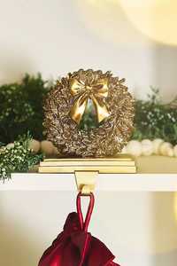 เชิงเทียนทองเหลืองลายคริสต์มาส พร้อมข้อความ Joy Peace Noel และช่องใส่ของตกแต่งแบบแขวน ชุดของขวัญที่ใส่ถุงคริสต์มาส - Product Image 6