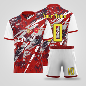Maillot de football à transfert thermique imprimé, en polyester léger, idéal pour l'entraînement estival des équipes de club – Nouveauté très demandée avec logo - Product Image 3