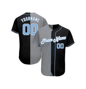 Maillot de baseball personnalisé bleu marine dégradé, vente en gros, en polyester doux à séchage rapide, manches longues, maillots de baseball dégradés des Mariners - Product Image 4