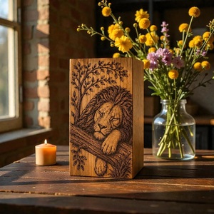 Custom Soaring Eagle Solid Walnut Baby & Pet Human Ashes Cremation Urn Eco-Friendly Durable <b>Memorial</b> <b>Box</b> - Product Image 5