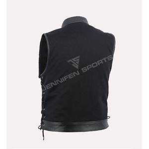 Manufacturers & Suppliers Men Canvas&Leather <b>Vest</b> Motorcycle Wearing Leather <b>Vest</b> Fashion Leather <b>Vest</b> Made in Pakistan - Product Image 5