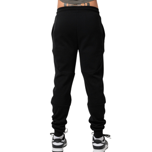 Pantalon en molleton personnalisé pour homme avec logo diagonal, coupe ajustée, taille à cordon de serrage, bas de pantalon côtelé, style streetwear, fabricant OEM, vente en gros - Product Image 1