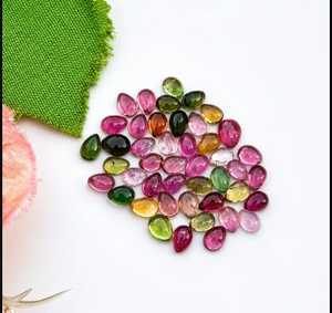 Turmalina natural multicolor en forma de pera, lotes de cabujones de piedras preciosas sueltas para la fabricación de joyas a precio de fábrica al por mayor. - Product Image 4
