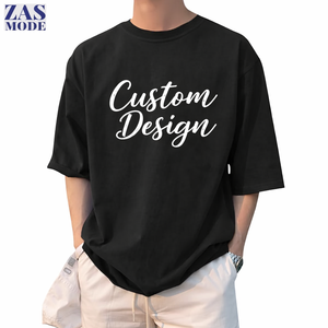 Camiseta de Hombre de Alta Calidad, Lisa, Personalizada, Larga, 100% Algodón, Oversize, Hombros Caídos, de Secado Rápido, Ecológica, Negra - Product Image 1