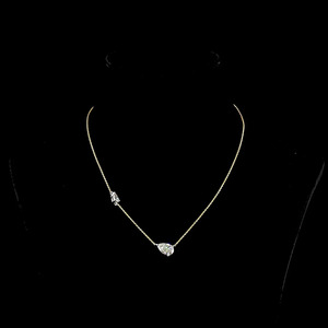 Collier pendentif solitaire personnalisé en diamant de laboratoire taille poire, Or 10K 14K 18K, Argent sterling rhodié, Cadeau de fiançailles, Cadeau de fête - Product Image 2