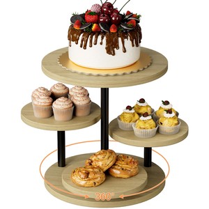 Premium Oak <b>Wood</b> <b>Round</b> Cake Display Stand - Wholesale B2B Supplier - Product Image 5