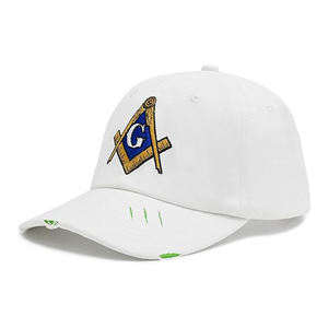 Gorra de béisbol masónica para hombre, con bordado de compás cuadrado masónico, de sarga de algodón estructurada, con correa ajustable, perfil bajo, estilo Lodge - Product Image 4