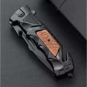 Couteau pliant tactique d'extérieur en acier inoxydable noir de qualité supérieure, promotion exceptionnelle, vente en gros à prix réduit pour le camping - Product Image 1