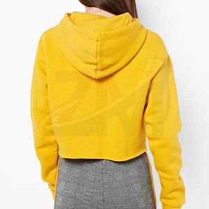เสื้อฮู้ดครอปสีเหลืองขายดี ผ้าฝ้ายฟลีซ 100% นุ่ม อุ่น สวมใส่สบาย แขนยาว แฟชั่นลำลอง สำหรับผู้หญิง - Product Image 3