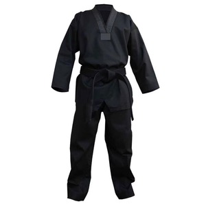 Uniforme de Judo Negro 100% Algodón Unisex para Adultos, Corte Regular, Transpirable, 120g, Secado Rápido, Logotipo Frontal, Ropa de Artes Marciales - Product Image 1