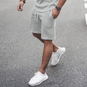 Camiseta de Manga Corta para Hombre, Gris, de Algodón, Informal, Veraniega, Transpirable, Tejida, de Color Sólido, con Logotipo en Relieve 3D en la Parte Delantera - Product Image 1