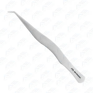 Pinzas de extensión de pestañas de volumen profesional Punta de 3mm 14cm de largo, pinzas de precisión tipo L para pestañas de volumen Mega - Product Image 5