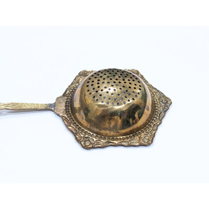 Golden Brass Made Durable <b>Tea</b> Strainer with Long Handle Fine Hole <b>Infuser</b> for Herbal <b>Tea</b> and Spices Vintage Stylish Strainer - Product Image 3