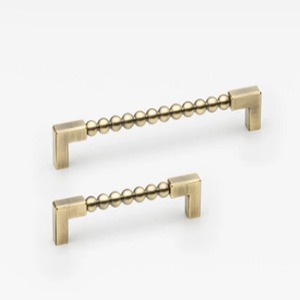 Tirador de Barra para Muebles de Cocina de Latón Tradicional con Diseño de Cuentas, Herraje Metálico Sólido y Duradero - Product Image 1