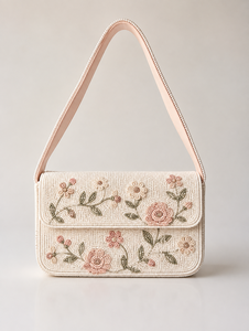 Bolso Rectangular Lavable de Poliéster con Cuentas de Vidrio y Bordado, Modelo AFA-03 de ALI FASHION ART, para Uso Diario - Product Image 3