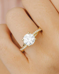 IGI/GIA Lab Grown Cut Diamond Vintage 14k jaune mariage/bague de fiançailles unisexe or blanc fin pour anniversaire fête-digne - Product Image 1