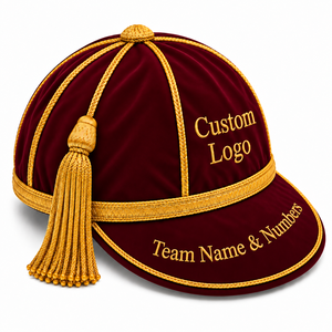 Casquette de Cérémonie Personnalisée en Velours pour la Cérémonie des Mérites, Casquette Sportive Souvenir avec Pompon, Casquette de Club Brodé sur Mesure – Vente en Gros - Product Image 4