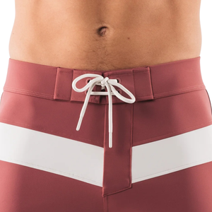 <b>Mens</b> Burgundy Quick Dry Breathable Polyester/Cotton Swim <b>Trunks</b> Elastic Waist Drawstring Casual Summer Vacation Wear - Product Image 6
