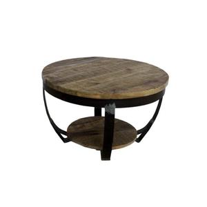 <b>Round</b> Iron and Solid Mango <b>Wood</b> Mid Century Modern Eco-Friendly Handmade Lightweight <b>Coffee</b> <b>Table</b> Living Room Furniture - Product Image 2