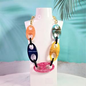 Collar de cuentas de resina redondas, disponible en todos los colores, joyería de moda para mujer, accesorio ligero y colorido. - Product Image 2