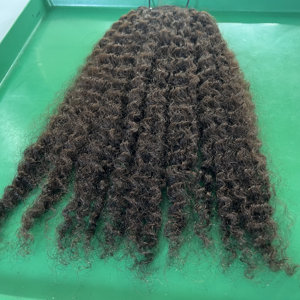 Cabello humano vietnamita virgen 100% natural rizado birmano negro a granel súper doble dibujado de Qhair - Product Image 4