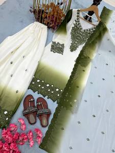 Conjunto de Traje Palazzo de Georgette de Doble Tono Royal, Bordado con Estrellas, Transpirable, Elegante para Invierno, con Trabajo de Hilo, para Fiestas - Product Image 4