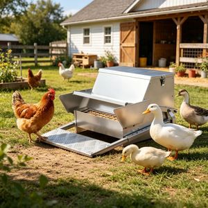 Mangiatoia Automatica per Polli in Acciaio Inox e Plastica con PVC PP HDPE Nuova e Usata Mangiatoie per Animali - Product Image 1