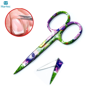 Trendy Floral Pattern Beauty Nail Scissors Stainless Steel Precision Cuticle <b>Trimmer</b> For Salon Professional Nail Grooming - Product Image 5