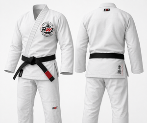 460g Heat-Transfer Printing Custom Logo BWI BJJ <b>Kimono</b> <b>White</b> 100% Cotton Unisex Adult Loose Fit Breathable Shrink-Proof - Product Image 1