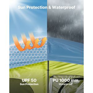 Carpa de ducha portátil de 2 habitaciones para camping con estacas y cuerdas, bolsa de transporte y soporte para privacidad y vestidor. - Product Image 3