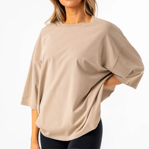 Camiseta de Verano para Mujer, OEM, de Alta Calidad, 100% Algodón, Cuello Redondo, Manga Corta, Corte Regular, Ecológica - Product Image 4