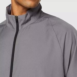 Winter Waterproof Windbreaker <b>Jacket</b> with Zipper Closure Solid <b>Pattern</b> Dyed Fabric Custom Logo for Men - Product Image 3