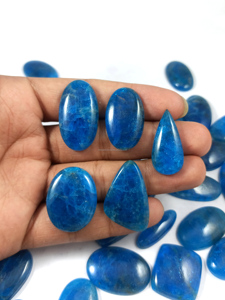 Apatita Azul Natural Cabujón, Gema Pulida Premium, Piedra Suelta para Fabricación de Joyería Artesanal - Product Image 4