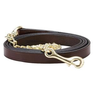Cadena de cuero negra para caballo con herrajes de latón, cuerda de cuero para halter, accesorio de equitación para silla de montar inglesa, personalizable - Product Image 4