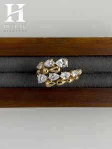 Luxury Pear Shape Lab Grown Diamond Open Wrap Designer <b>Fine</b> <b>ring</b> for Women - Product Image 2