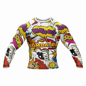 <b>Long</b> <b>Sleeve</b> Custom Compression Jiu Jitsu Kimono Full Printing MMA BJJ Rash Guards for Boxing Rash Guard Fight Wear Shirt - Product Image 1