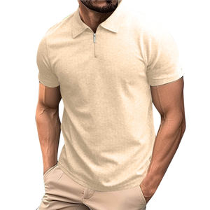 Camiseta de Golf para Hombre, Estilo Moderno y a la Moda, Cómoda, Transpirable, con Cierre de Cremallera de un Cuarto, 100% Poliéster, Personalizable - Product Image 1