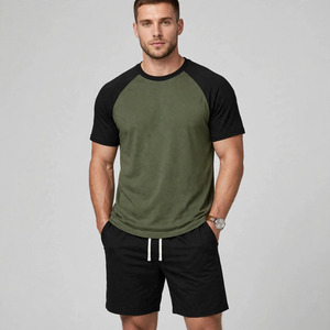 2026 Wholesale Summer Men's Casual Shorts <b>Set</b> Plain Color Solid 100% Cotton Jersey Quick Dry Knitted Customized Logo <b>Twin</b> <b>Set</b> - Product Image 3