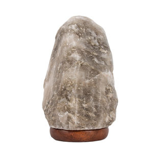 Lampes en sel gris de l'Himalaya de haute qualité, forme naturelle, 2-3 kg, avec base en bois. - Product Image 6