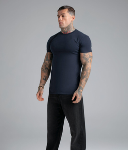 Wholesale <b>Tshirt</b> for Men Blank Black 100% Cotton <b>Tshirt</b> High Quality Small High Collar Boxy Oversized 260 Gsm <b>Tshirt</b> - Product Image 4