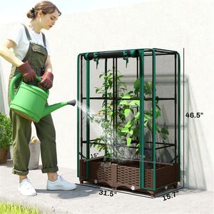 Elevated Garden Bed and Planting <b>Pot</b> for Flower & Vegetable Growing with Unique <b>Trellis</b> & Gate Design - Product Image 6