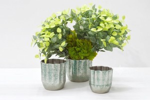Classy Aluminum Hammered Texture Green Antique Color Nickel Plated Flower <b>Vase</b> Luxuries Style <b>Vase</b> for Luxuries Home & Wedding - Product Image 3