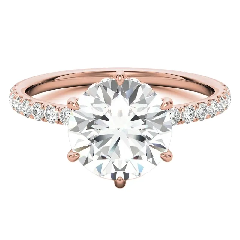 Lab Grown Diamond Engagement Ring 18k Rose Gold DEF Color VVS Clarity CVD Diamond Wedding Ring For Women's