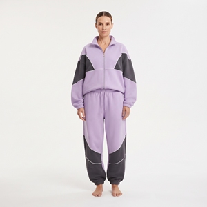 Ensemble de survêtement en polaire pour femme, veste zippée à col montant et pantalon de jogging - Product Image 3