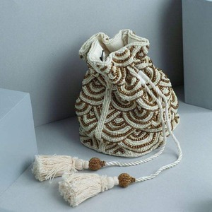 Sac Potli en coton brodé traditionnel indien avec fermeture à rabat, écologique, fait main, sac seau pour mariage - Product Image 6