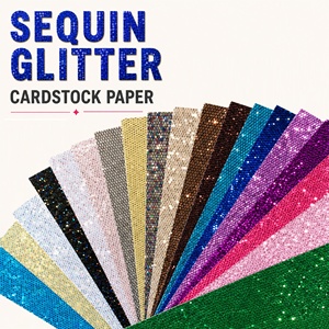 18 Colors 250gsm Sequin Glitter Cardstock Specialty Art Craft Paper for DIY Craft Cardmaking <b>Scrapbooking</b> Journals Die Cut - Product Image 5