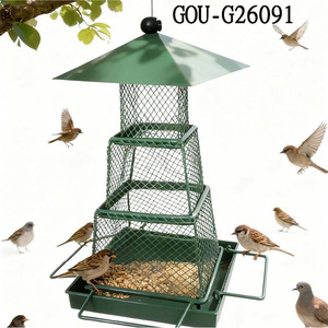Mangeoire à oiseaux suspendue à 3 niveaux en métal pour jardin extérieur - Product Image 2