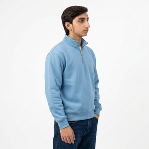 Sweat-shirt personnalisé pour homme avec fermeture éclair quart de tour, en molleton doux, coupe décontractée, col montant, pour un style urbain décontracté au quotidien - Product Image 4
